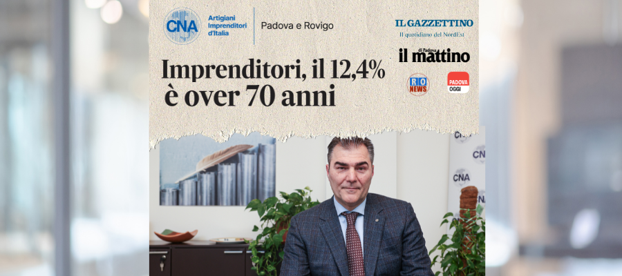 DITTE INDIVIDUALI OVER 69: A PADOVA IL 12,4%, A ROVIGO IL 13,4%. PASSAGGIO GENERAZIONALE A RISCHIO